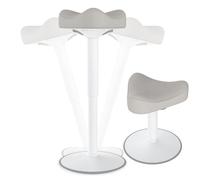 HENGMEI Taburete ergonómico de oficina, taburete de pie, reclinable 360°, taburete de escritorio con efecto oscilante (57 - 82 cm, altura regulable, triángulos, gris claro)