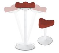 HENGMEI Taburete ergonómico para oficina, con asiento de pie, inclinable 360°, con efecto oscilante, 57-82 cm, altura regulable, triángulos, color naranja