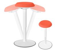 HENGMEI Taburete ergonómico para oficina, con asiento de pie, inclinable 360°, con efecto oscilante, altura regulable, redondo, color naranja