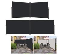 HENGMEI Toldo lateral doble extensible, protección solar para balcón, terraza, jardín exterior (160 x 600 cm, antracita)