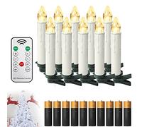 HENGMEI Velas LED, 10 unidades, pilas incluidas, velas sin llama con función de temporizador, velas de Navidad parpadeantes con mando a distancia para bodas, decoración de Navidad, fiesta de