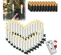 HENGMEI Velas LED, 30 unidades, pilas incluidas, velas sin llama con función de temporizador, velas de Navidad parpadeantes con mando a distancia para bodas, decoración de Navidad, fiesta de