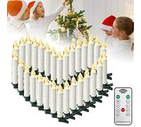 HENGMEI Velas LED, 30 velas sin llama con función de temporizador, velas de Navidad parpadeantes con mando a distancia para bodas, decoración de Navidad, fiesta de cumpleaños, color blanco cálido