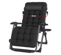 Hengriacly Tumbonas Sillas Plegables Exterior con Fundas, Silla Gravedad Cero Extra Ancha y Ajustable Jardineria Exterior Sun Lounger Hamaca de Playa Terraza Camping, con Cojines De 240 Kg