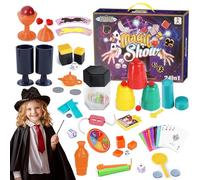 Hengrongshen Caja mágica, trucos de magia con lecciones de vídeo, trucos de cartas, caja mágica con muchos utensilios, instrucciones (idioma español no garantizado), caja mágica para niños a partir de
