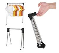 Hengrongshen Perchero portátil plegable extensible para ropa de viaje, estable, pequeño, ligero, para camping, lavandería en casa, color negro