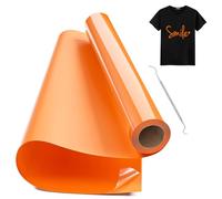 Hengrongshen Rollo Vinilo Textil Termoadhesivo Naranja, 30,5 CM x 600 CM Con Gancho, para Cri-Cut & Silhouette DIY T-shirt