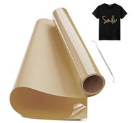 Hengrongshen Rollo Vinilo Textil Termoadhesivo Oro, 30,5 CM x 150 CM Con Gancho para Cri-Cut & Silhouette DIY T-shirt (Oro Oscuro)