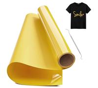Hengrongshen Rollo Vinilo Textil Termoadhesivo Oro, 30,5 CM x 150 CM Vinilo Termoadhesivo Textil Oro con Gancho, Vinilo Iron Textil Oro para Cri-Cut & Silhouette DIY T-shirt (Oro)