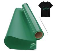 Hengrongshen Rollo Vinilo Textil Termoadhesivo Verde, 30,5 CM x 300 CM Con Gancho, para Cri-Cut & Silhouette DIY T-shirt