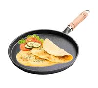 Hengrongshen Sarten Hierro Fundido, Sin Revestimiento Sartenes Hierro Fundido Con Mango de Madera Maciza, Cast Iron Skillet Apto para Cocina de Gas, Barbacoa, Camping y Cocina al Aire Libre (20cm)