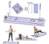 Hengrongshen Tabla de pilates para el hogar, 5 en 1, plegable, mini tabla reformadora de pilates, con temporizador para núcleo, cintura, pierna, brazo y entrenamiento de espalda, 2025, reformador