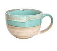 hengshukeji Tazas grandes de cerámica de 700 ml, tazones para cereales con asas, tazones para sopa, ensaladera, tazones para ramen, café, cereales, sopa, aperitivos, ensalada, helado (Verde)