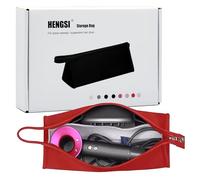 HENGSI Bolsa de Viaje para Dyson Airwrap/Supersonic secador de Pelo Accesorios (Rojo - Impermeable PU Cuero)