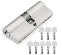 Hengsong Cilindro 40/40, cilindro de cierre 40/40, cilindro de perfil con 8 llaves, cerradura de seguridad, cilindro de puerta para puerta interior, con función de emergencia y peligro, aprox. 6 cm x