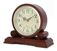 HengTracy Relojes de Chimenea Relojes de repisa, Reloj de Chimenea Decorativa de Madera sólida for la decoración de la Sala de Estar Descripción de la Oficina y Regalo del hogar silencioso