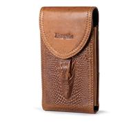 Hengwin Cuero Genuino Funda Movil Cinturon, Fundas de Teléfono con Clip Cinturón para iPhone 16 15 14 13 12 11 Pro MAX/Plus, Soporte Cintura Bolsa para Samsung Galaxy S25 S24 S23 S22 Ultra (Marron)