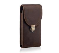 Hengwin Funda de Cuero Movil Cinturon, Porta Movil para iPhone 16 15 14 13 Pro MAX, Samsung Galaxy S25 S24 S23 S22 Ultra S2+ Bolso Cinturon Riñoneras Viaje Trabajo Hombre (Café)