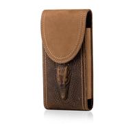 Hengwin Funda de Cuero teléfono para iPhone 16 Pro MAX, iPhone 16 Plus, 15 14, 13, 12, 11, Pro MAX, Clip de cinturón Soporte para teléfono Funda de Cartera (Marrón Claro, Large)