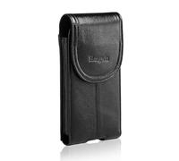 Hengwin - Funda de Piel auténtica para teléfono móvil para Hombre, para Samsung Galaxy S25 S24 S23 S22 Ultra S25+ iPhone 16 Plus, 16 Pro MAX, 15 Pro MAX, 15 Plus, 14 13 12 Pro MAX, riñonera (Negra)
