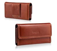 Hengwin Funda para teléfono móvil de Piel auténtica para Hombre, Compatible con iPhone 16 15 14 13 12 11 Pro MAX/Plus, Funda para teléfono móvil Samsung Galaxy S24+ S23+, S24 S23 S22 Ultra (Marrón)