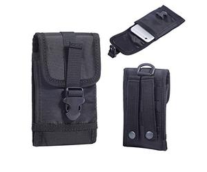 Hengwin Nylon Porta Movil Hombres, Funda Móvil Cinturon para iPhone 15, 15 Pro, para Samsung Galaxy S22 5G, S23, S21 5G, S8, S21, S20, Carteras Universal Fundas para Telefono (Negro)