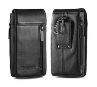 Hengwin Pequeña Bolsa de Teléfono Móvil, Cinturón de Cintura Bolsa para Hombres para Samsung S25 S24 S23 S22 S21 S20 Ultra, S10 S9 S8 Plus Casos, de Cuero Genuino Smartphone Bolsillo Cartera Bolso