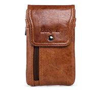 Hengwin Piel Auténtica Funda Movil Cinturon, Porta Movil para iPhone 16 15 14 13 12 11 Pro MAX/Plus, Cartera Fundas Móviles Cinturón para Samsung Galaxy S25 S24 S23 S22 Ultra con Clip para Cinturon