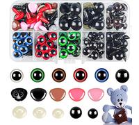 Hengxinc 240 Piezas Ojos de Seguridad para amigurumi Color Ojos Manualidades Ojos 10-14mm Ojos amigurumi Plásticos Ojos de Seguridad Arandelas de cinturón de plástico para enganchar muñecas
