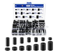 Hengxinchen 130 Piezas Arandelas Espaciadoras Redondas, M6 M8 Junta de Nylon, 14 tamaños Espaciadores de Soporte de Columna de Aislante, Arandelas Separadas para Tornillo/Tubo/Arandela(Negro)