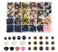 Hengxinchen 620 Piezas Ojos de Seguridad para Amigurumi Color Ojos Manualidades Ojos 6-14mm Ojos Amigurumi Plásticos Ojos de Seguridad Arandelas de Cinturón de Plástico para Enganchar Muñecas