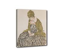 HengYun ART Impresión en lienzo Egon Schiele, pinturas de figuras famosas, reproducción de lienzo enmarcado, imagen de pared para decoración de habitación de Hotel, marco interior de 30x36cm