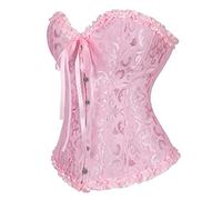 Hengzhifeng Corset Party Mujer Talla Grande Corsés y Bustiers Burlesque (EUR 34-36, Rosa)