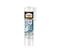 Pattex Baño Sano, silicona antimoho e impermeable, silicona transparente duradera para cocina y baño, resistente silicona sanitaria, 1 cartucho x 280 ml
