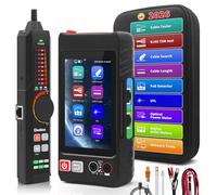 Henkion Comprobador de cables de red RJ45 Probador de cables UTP, Rastreador de cables Ethernet, pantalla táctil IPS de 4 pulgadas, compatible con herramientas de red, multímetro digital, VFL, OPM