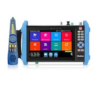 Henkion Probador de Cámara CCTV Monitor, Tester IP 8K 32MP 4K 12MP con PoE++ 90W, Pantalla Táctil IPS 7" Probador de Cables Herramientas de Red con Interfaz SFP IPC-9800CPro y Rastreador de Cables