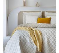 Henko - Colcha Verano Cama 200 - Diseño Reversible - 300x270 cm - Color Beig - Suave y Ligera - Fabricada en España (Kimma Beig)