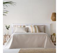 Henko - Colcha Verano Cama 200 - Piqué Rombos - 300x260 cm - Color Beige - Suave y Ligera - Fabricada en España (Lasy Beig)