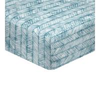 Henko - Sábana Bajera 150x200 Algodon - Estampado Azul - 100% Algodón de Primera Calidad - Ajustable - Cama de 150 cm - Confección Artesanal - Fabricado en España (Ceres Azul)