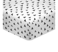 Henko - Sábana Bajera 90x200 Algodon - Estampado de Triángulos - 100% Algodón de Primera Calidad - Ajustable - Cama de 90 cm - Confección Artesanal - Fabricado en España (Friends)