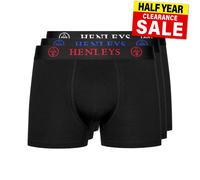 Henleys Trilock Hombre Cómodo Calzoncillo Bóxer Boxers 3pk Negro