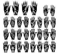 Henna Tatuajes, 30 Piezas Henna Tatuajes Reutilizable Henna Tatuajes Estilo Árabe Indio Henna Tatuajes para Manos y Antebrazos de Mujeres