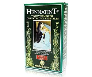 Hennatint castaño medio ceniza 60 ml Radhe Shyam tinte semipermanente sin amoniaco cobertura total de canas brillo natural y acabado frío elegante
