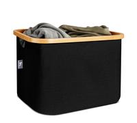 HENNEZ Cesta Almacenaje Plegable para Estantería Kallax 40L - Cesta Ropa Sucia de Bambu Negro - Cesto Ropa Sucia - Cajas Almacenaje Ropa para Múltiusos - Organizador Juguetes - Caja Organizadora