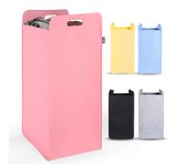 HENNEZ - Cesta de lavandería plegable de 80 L, color rosa y cesta de almacenamiento infantil ligera de fieltro - Cesta de lavandería sucia Cesta de ropa para bebé