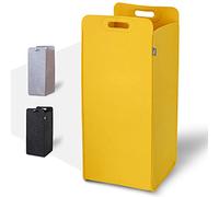 Hennez Cesto de Ropa Sucia en Fieltro Plegable con Asas 80 l Amarillo - Cesta Colada Plegable - Cestos para la Ropa Sucia - Cesta de Ropa Sucia Plegable Grande Fieltro - Cesto Colada Ropa Sucia Grande