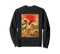 Heno Chica Caballos Granja Katsushika Hokusai Japonés Onda Japón Sudadera