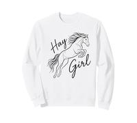 Heno Chica Saltando Jinete Caballo Amante Ecuestre Sudadera