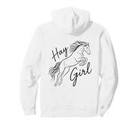 Heno Chica Saltando Jinete Caballo Amante Ecuestre Sudadera con Capucha