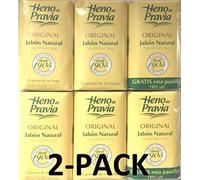 Heno de Pravia - 2 Sets of 2 Soaps Plus 1 Free and Each Is 4 Oz. (6 Soaps) By Heno de Pravia